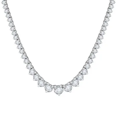 New Brilliance 14K White Gold Lab Grown 5.00CTW Diamond Tennis Necklace