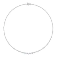 New Brilliance 14K White Gold Lab Grown 5.00CTW Diamond Tennis Necklace