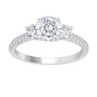 New Brilliance 14K White Gold Lab Grown Three Stone 1.54CTW Diamond Ring