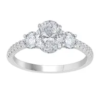 New Brilliance 14K White Gold Lab Grown 1.54CTW Diamond Three Stone Ring