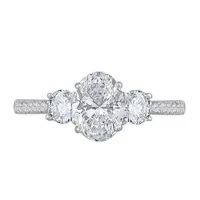 New Brilliance 14K White Gold Lab Grown 1.54CTW Diamond Three Stone Ring