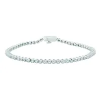 10K White Gold 1.00CTW Diamond Tennis Bracelet