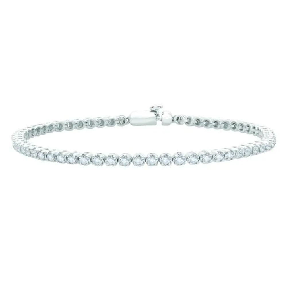 10K White Gold 2.00CTW Diamond Tennis Bracelet