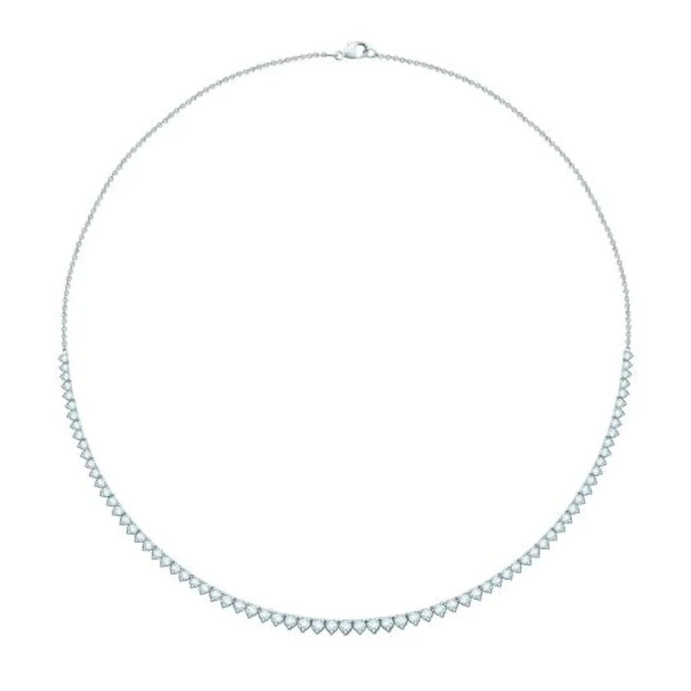 14K White Gold 5.01CTW Diamond Tennis Necklace