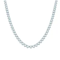 14K White Gold 3.02CTW Diamond Tennis Necklace