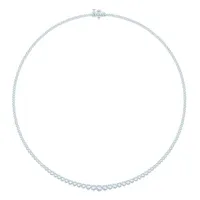 14K White Gold 7.03CTW Diamond Riviera Necklace