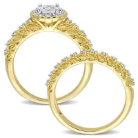 Julianna B Yellow Plated Sterling Silver 0.24CTW Diamond Bridal Set