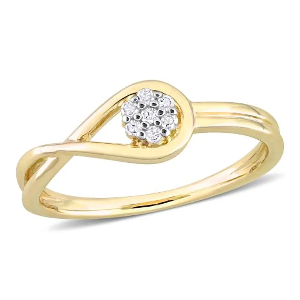 Julianna B Yellow Plated Sterling Silver Diamond Promise Ring