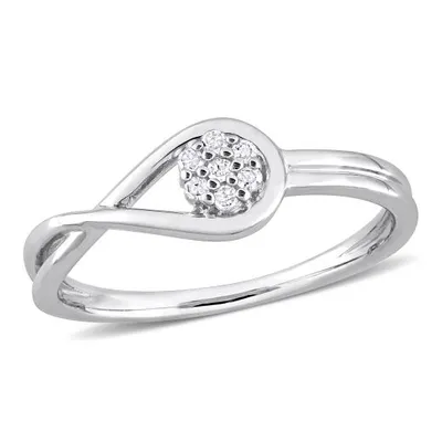 Julianna B Sterling Silver Diamond Promise Ring