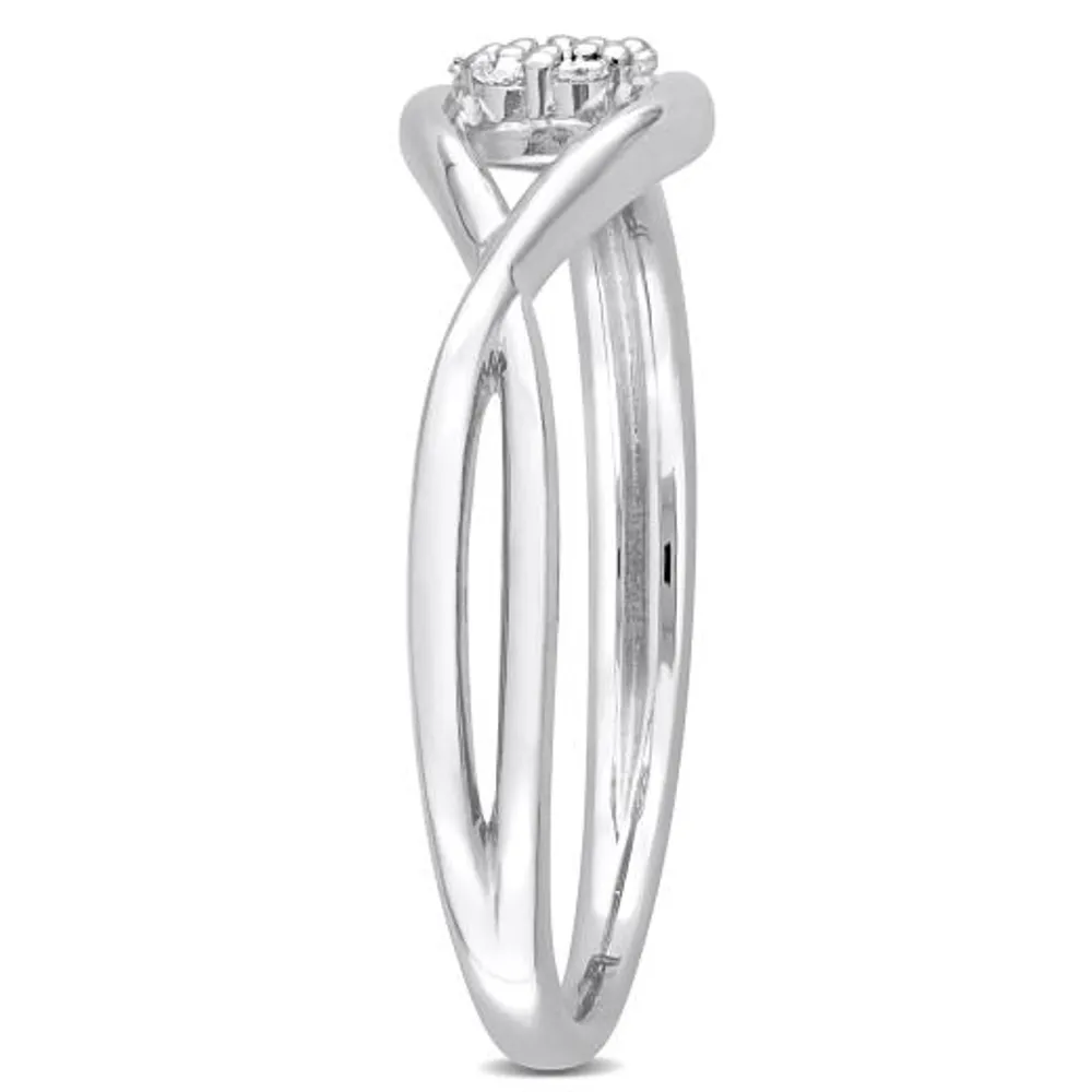 Julianna B Sterling Silver Diamond Promise Ring