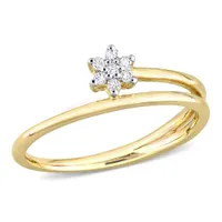 Julianna B Yellow Plated Sterling Silver Diamond Promise Ring