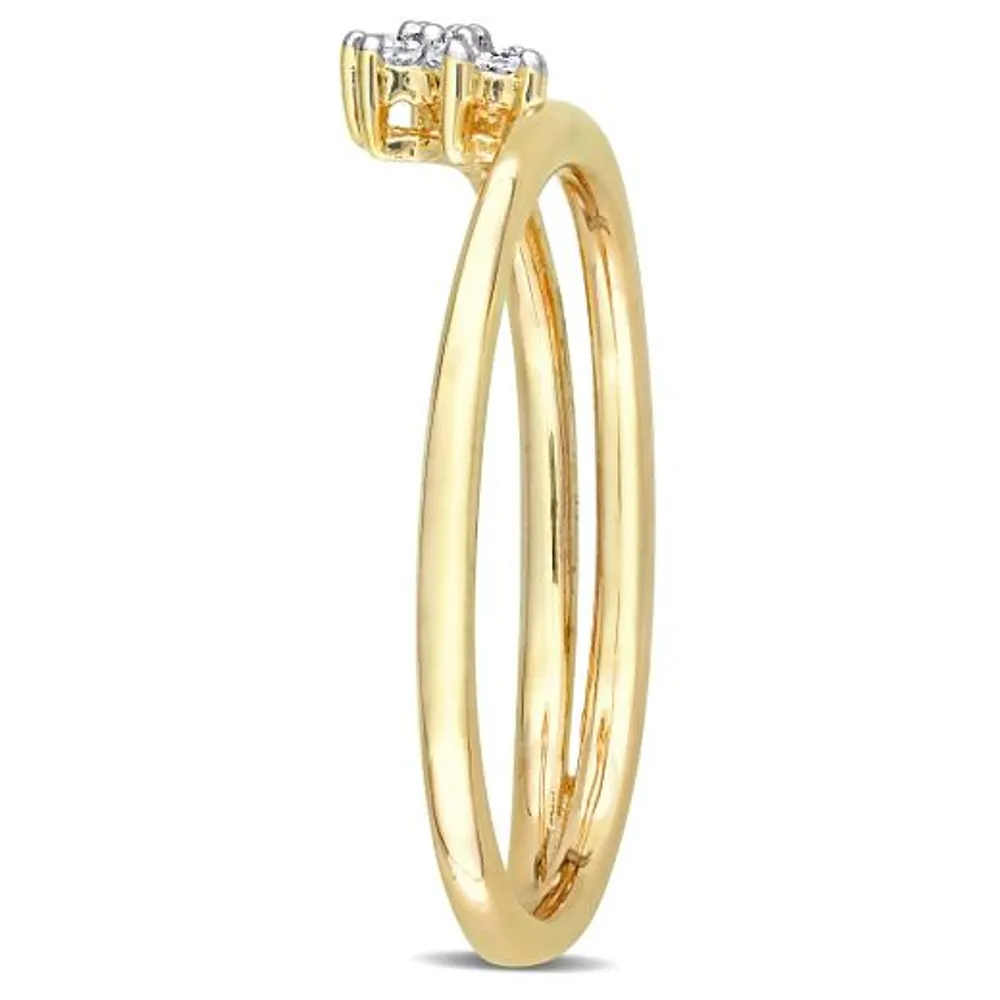 Julianna B Yellow Plated Sterling Silver Diamond Promise Ring