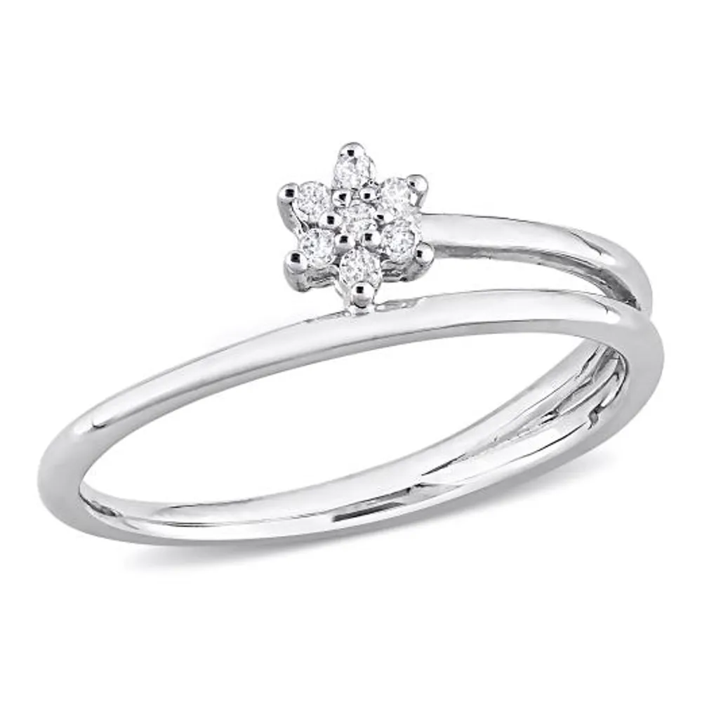 Julianna B Sterling Silver Diamond Promise Ring