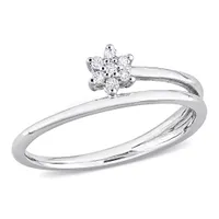 Julianna B Sterling Silver Diamond Promise Ring