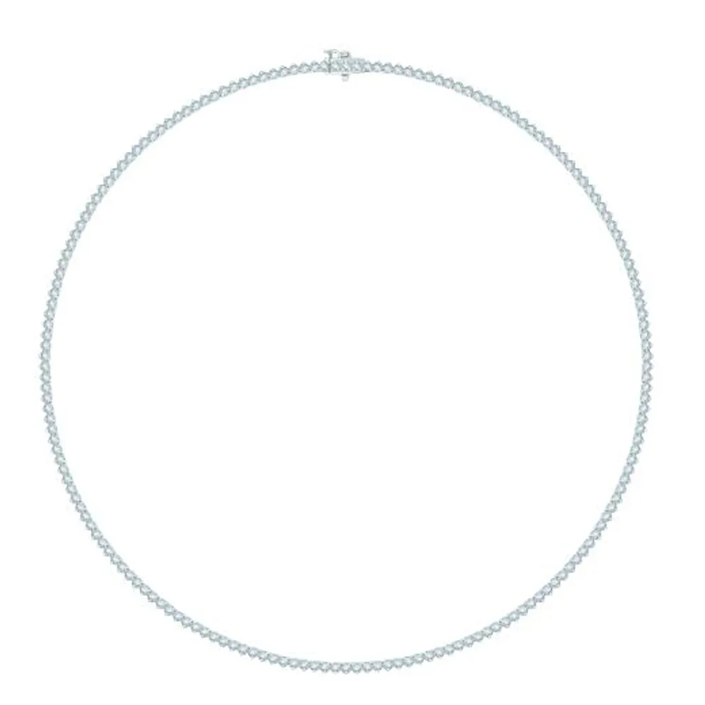 14K White Gold 5.04CTW Diamond Tennis Necklace