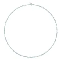 14K White Gold 7.01CTW Diamond Tennis Necklace