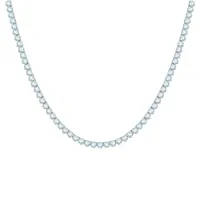 14K White Gold 10.00CTW Diamond Tennis Necklace