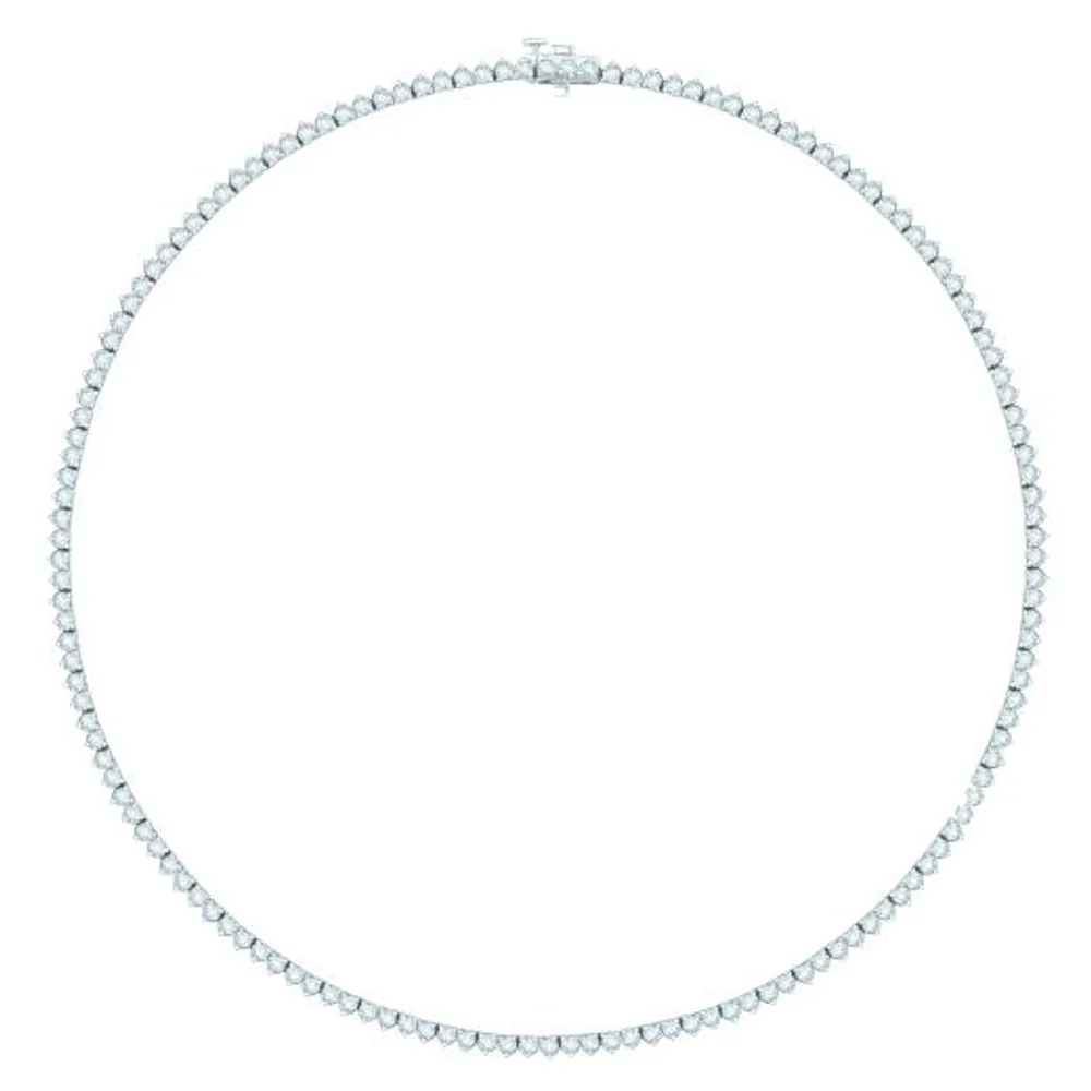 14K White Gold 10.00CTW Diamond Tennis Necklace