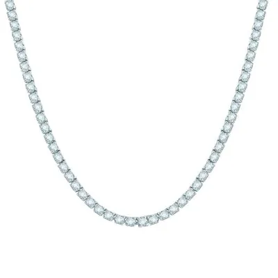 14K White Gold 5.04CTW Diamond Tennis Necklace