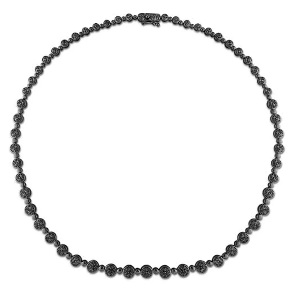 Julianna B Sterling Silver 0.50CTW Black Diamond Tennis Necklace