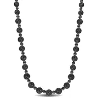 Julianna B Sterling Silver 1.00CTW Black Diamond Tennis Necklace