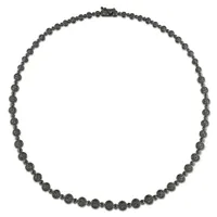 Julianna B Sterling Silver 1.00CTW Black Diamond Tennis Necklace