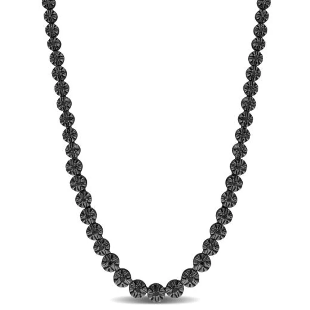 Julianna B Sterling Silver 0.50CTW Black Diamond Tennis Necklace