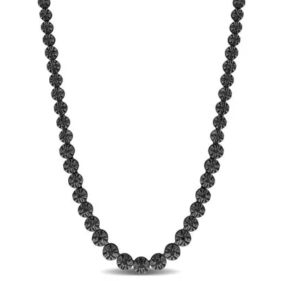 Julianna B Sterling Silver 0.50CTW Black Diamond Tennis Necklace