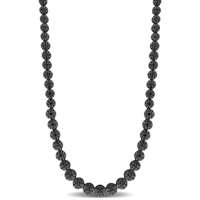 Julianna B Sterling Silver 0.99CTW Black Diamond Tennis Necklace