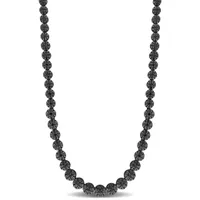 Julianna B Sterling Silver 0.99CTW Black Diamond Tennis Necklace