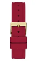 Guess Women's Gold-Tone & Red Silicone Watch