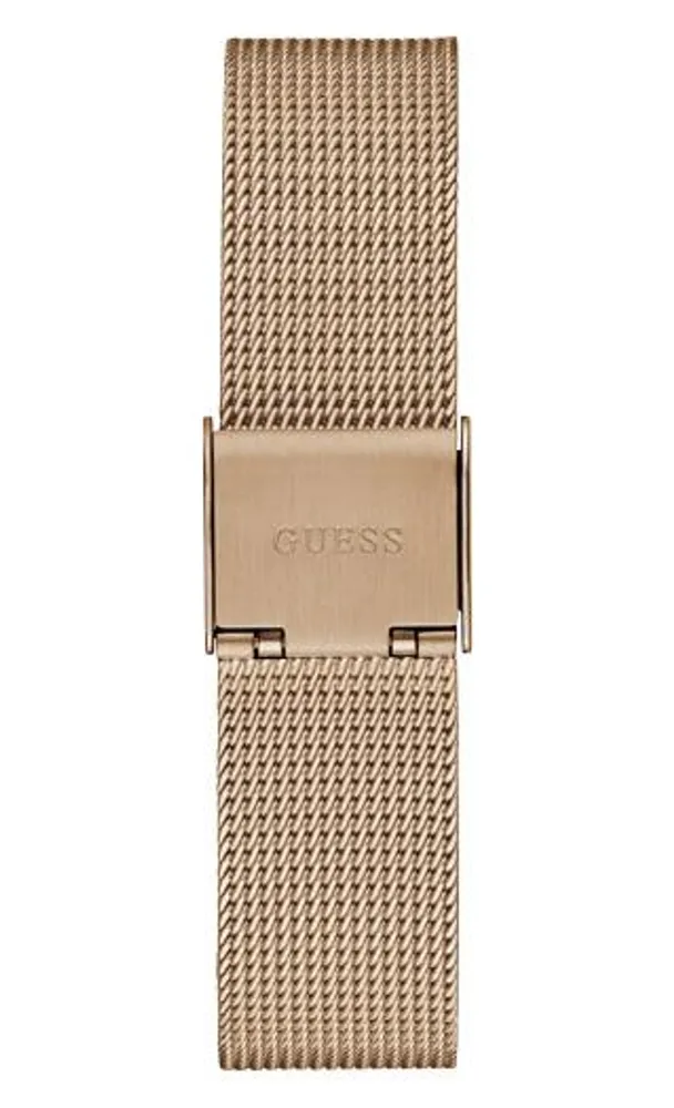 Guess Women's Rose Gold-Tone Triangle Mesh Watch