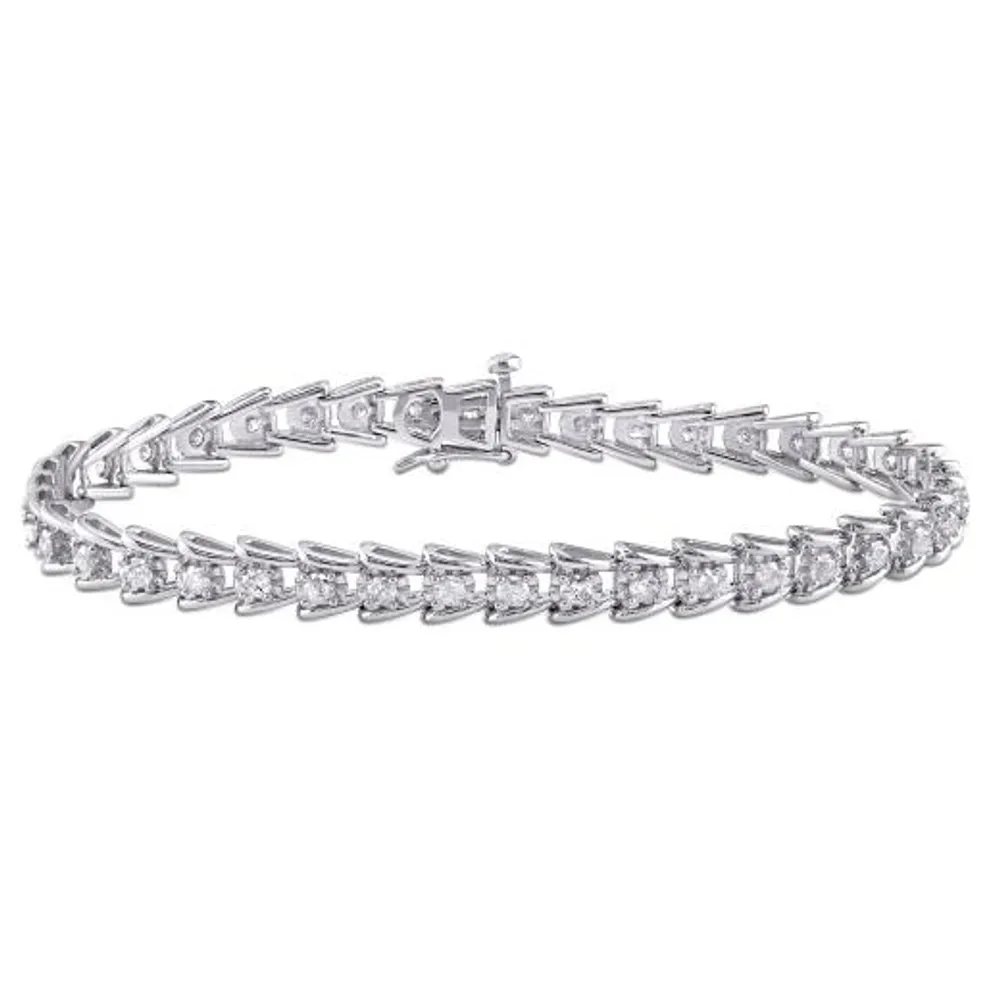 Julianna B Sterling Silver 2.00CTW Diamond Tennis Bracelet