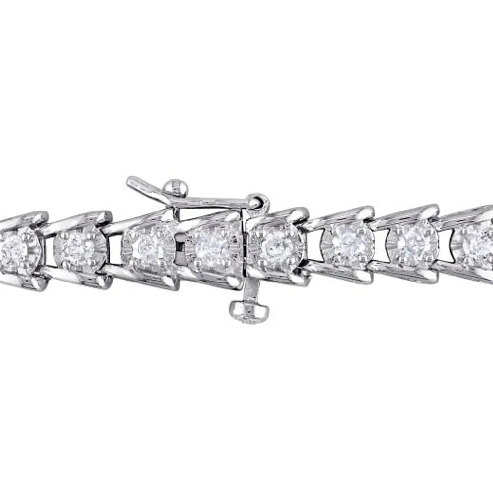 Julianna B Sterling Silver 2.00CTW Diamond Tennis Bracelet