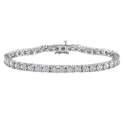 Julianna B Sterling Silver 0.25CTW Diamond Tennis Bracelet