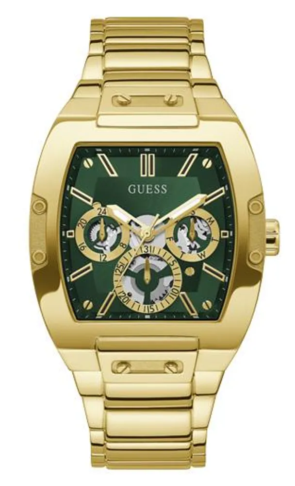 Guess Men's Green & Gold-Tone Phoenix Watch