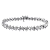 Julianna B Sterling Silver 0.48CTW Diamond Tennis Bracelet