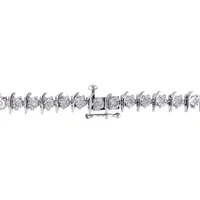 Julianna B Sterling Silver 0.48CTW Diamond Tennis Bracelet