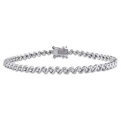 Julianna B Sterling Silver 0.50CTW Diamond Tennis Bracelet