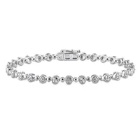 Julianna B Sterling Silver 0.24CTW Diamond Tennis Bracelet