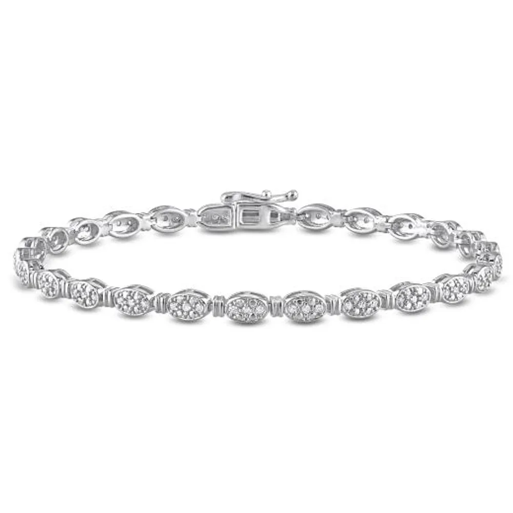 Julianna B Sterling Silver 0.49CTW Diamond Tennis Bracelet