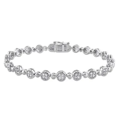 Julianna B Sterling Silver 0.50CTW Diamond Tennis Bracelet