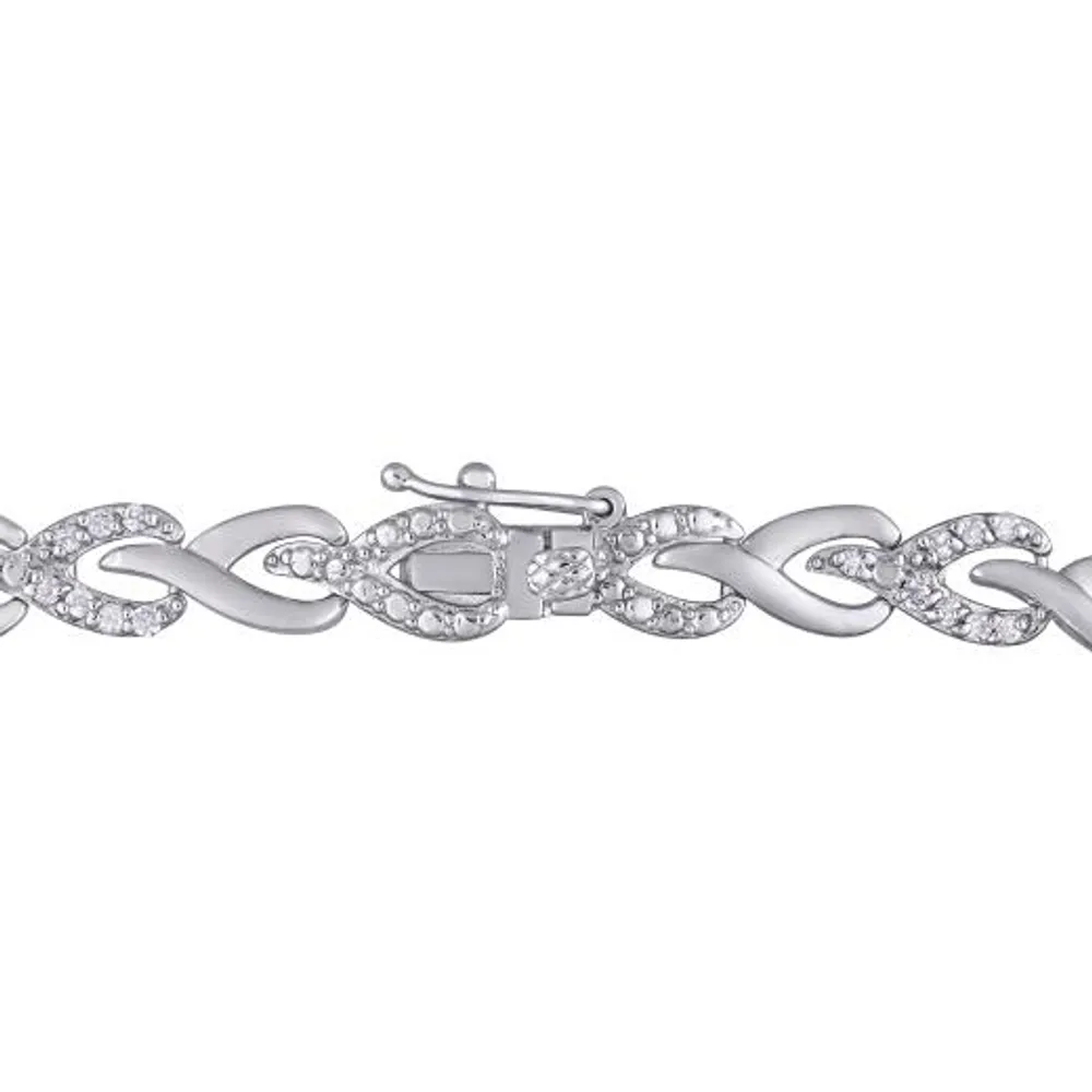 Julianna B Sterling Silver 1.00CTW Diamond Link Bracelet