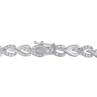 Julianna B Sterling Silver 1.00CTW Diamond Link Bracelet