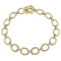 Julianna B Yellow Plated Sterling Silver 0.10CTW Diamond Link Bracelet