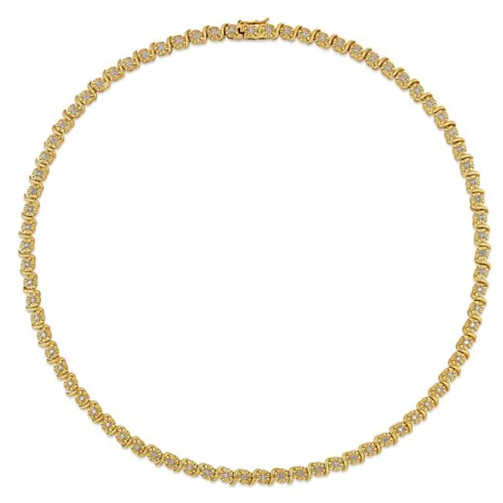 Julianna B Yellow Plated Sterling Silver 0.52CTW Diamond Necklace