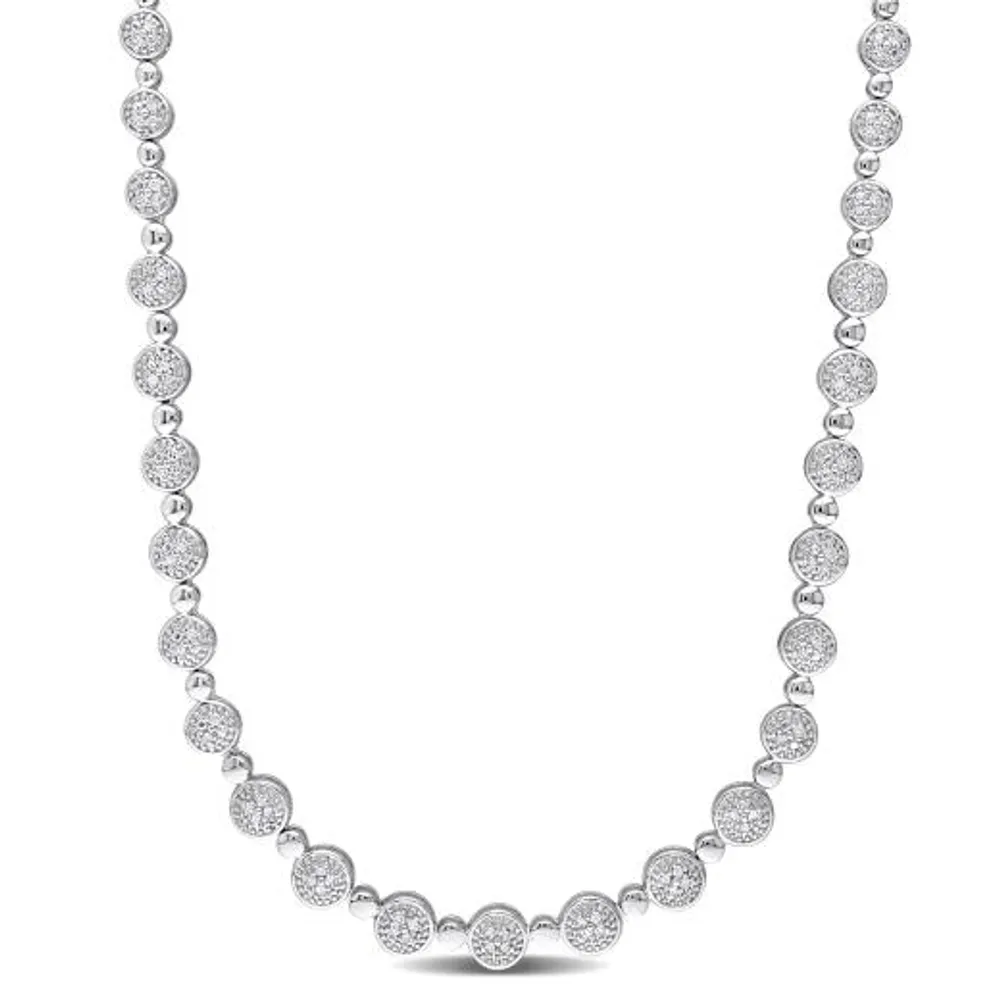 Julianna B Sterling Silver 1.00CTW Diamond Tennis Necklace