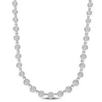 Julianna B Sterling Silver 1.00CTW Diamond Tennis Necklace