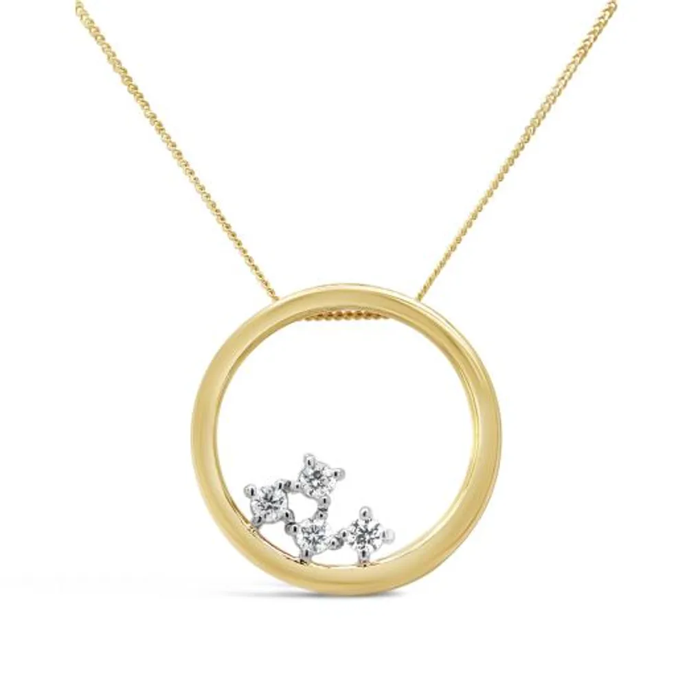 Glacier Fire 10K Yellow Gold 0.12CTW Canadian Diamond Circle Pendant