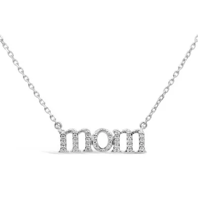 Sterling Silver Diamond Mom Necklace